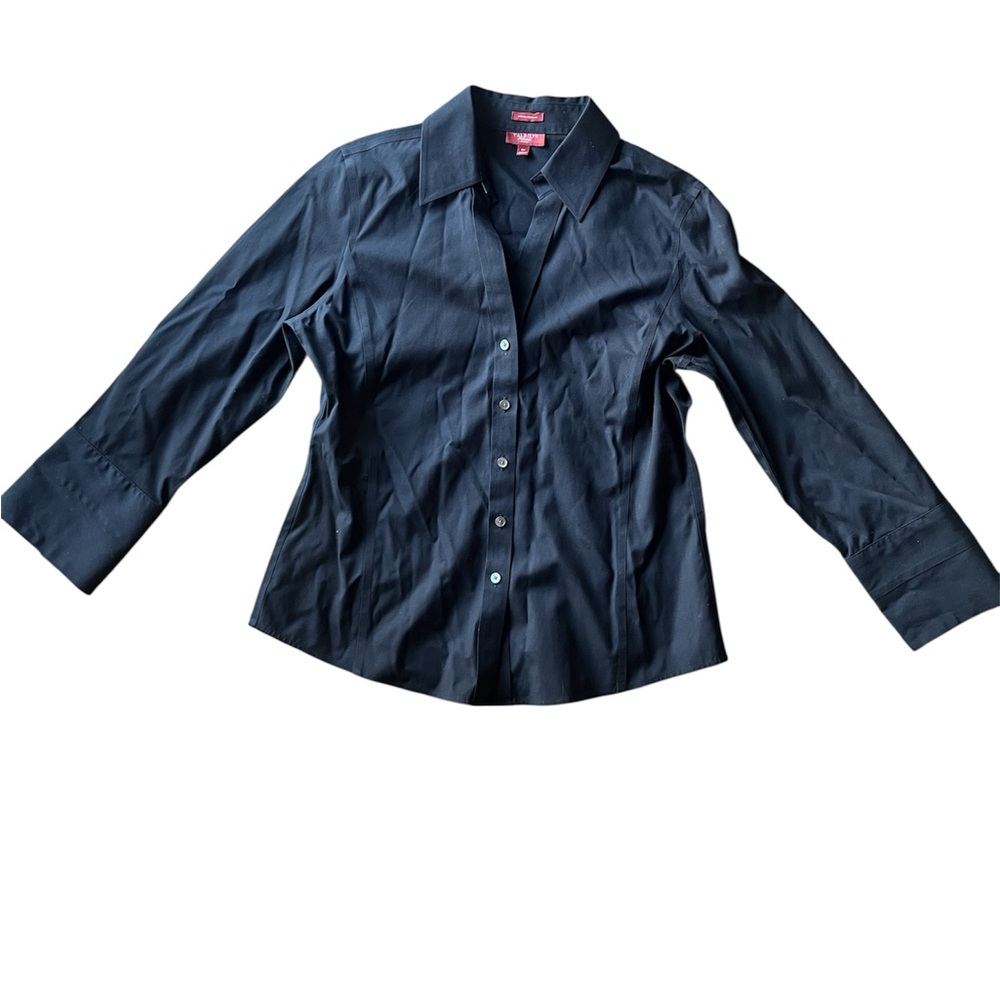 Talbots Classic Black Collared Shirt